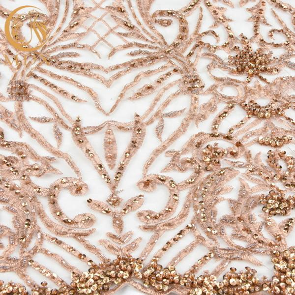 Buy cheap Exquisite Luxury Beaded Wedding Dress Fabric Decoration 3D Embroidery from wholesalers