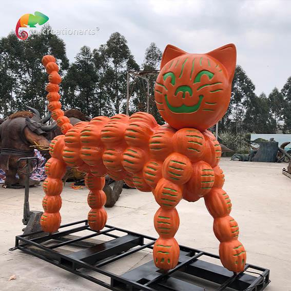 Buy cheap Durable Fiberglass Robotic Figure Pumpkin Cat For Halloween Festival Decoration from wholesalers