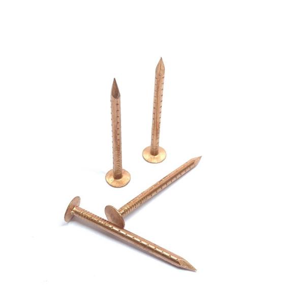 Buy cheap 0.120" Big Flat Head Roofing Copper Clout Nails Jagged Shank 3.0 X 40MM from wholesalers