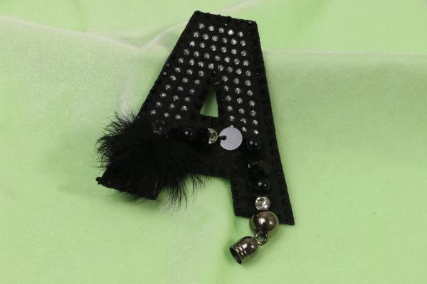 Buy cheap A Shaped 3D Embroidery Patches PVC Material Multistrand Black Color from wholesalers