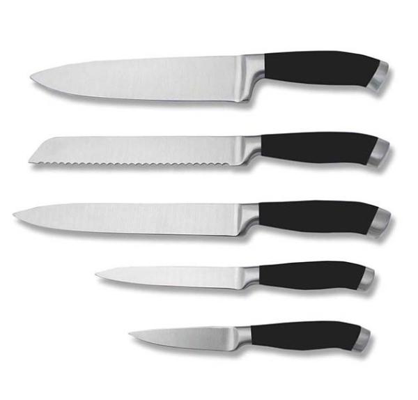 Buy cheap 8" Stainless Steel 420J2 Chef knife bread knife set with black color from wholesalers