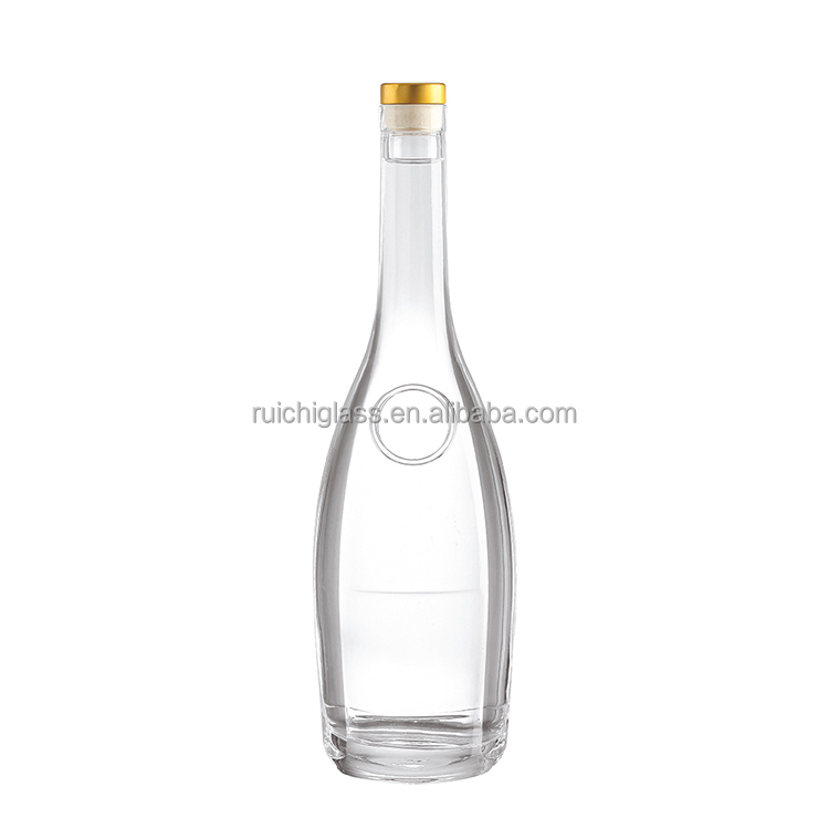 Empty Liquor Glass Bottle with Cork Collar Material Aluminum Plastic PP 375ml 700ml 750ml