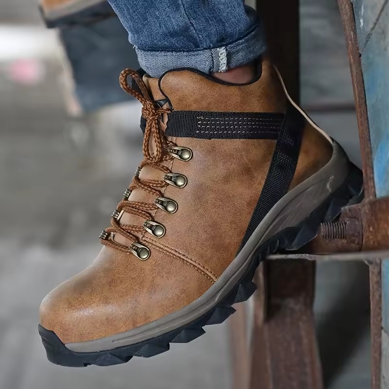 Wholesale High Quality Steel Toe Anti-smashing Indestructible Safety Shoes Water-proof Work Boots For Men