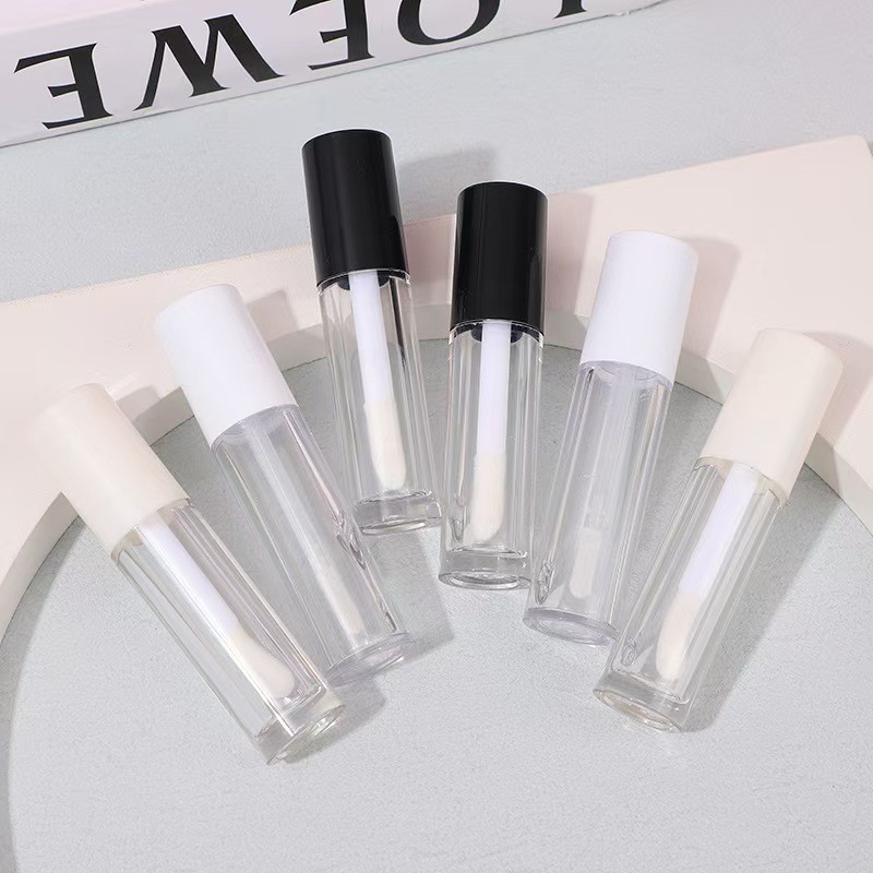 Square Plastic Lip Glaze Tube Simple With Brush And Printable Logo