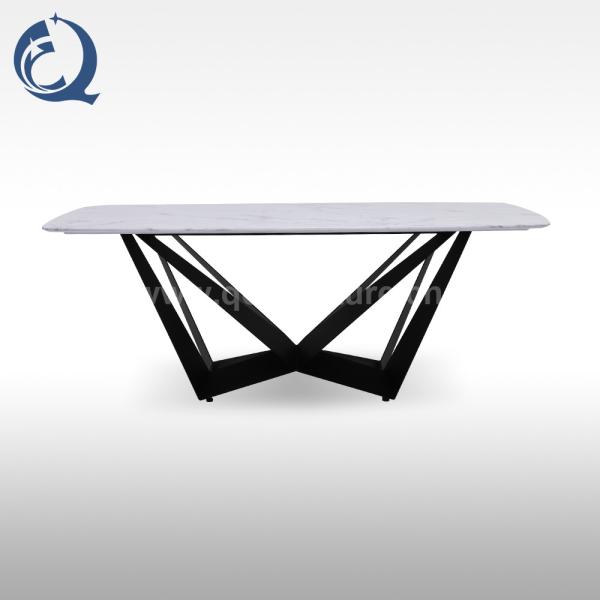 Buy cheap Anti Scratch Stainless Steel Marble Dining Table 200cm Minimalist Design from wholesalers