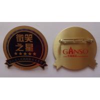 Buy cheap custom made logo metal printing pin badge, safety pin badge, gift badge product