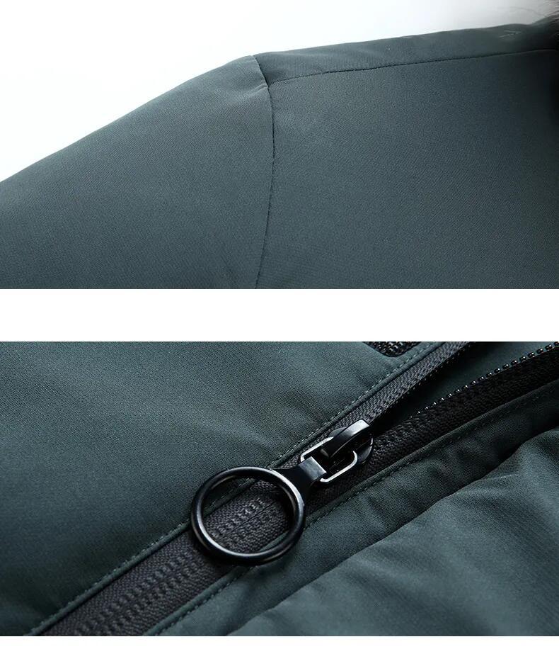 High Quality Waterproof Men′s Duck Down Coats Thick Warm Hooded Black Winter Puffer Jacket Plus Size Men Down Jacket