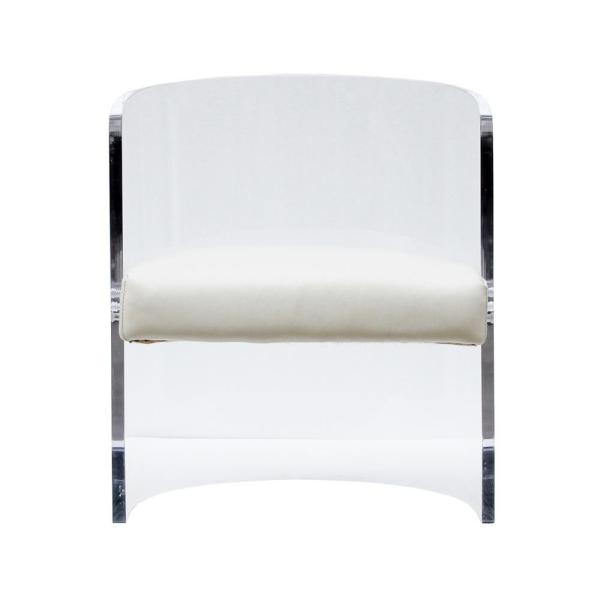 Buy cheap CE White Acrylic Frame Leather Cushion Chair Defaico Furniture from wholesalers