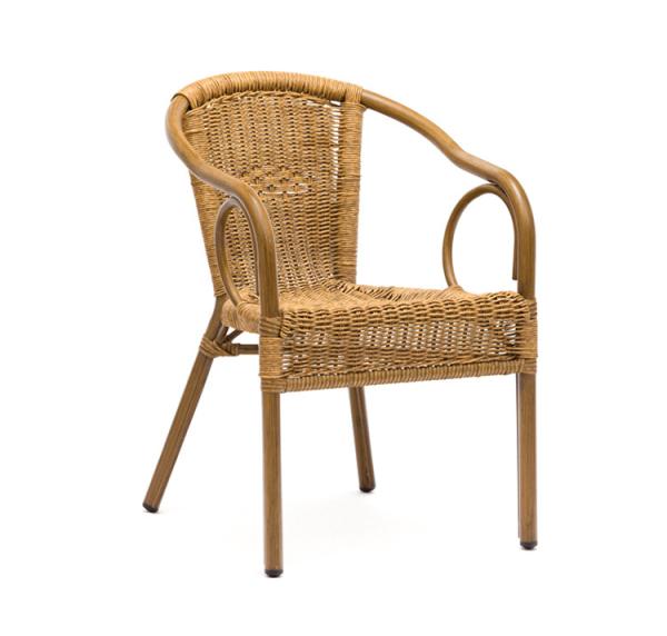 Buy cheap 104cm Height 50cm Depth Rattan Garden Dining Chairs For Restaurant from wholesalers