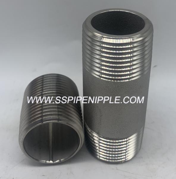Buy cheap Professional Stainless Steel Pipe Nipple 1/8"-6" High precision SS Pipe Nipple from wholesalers