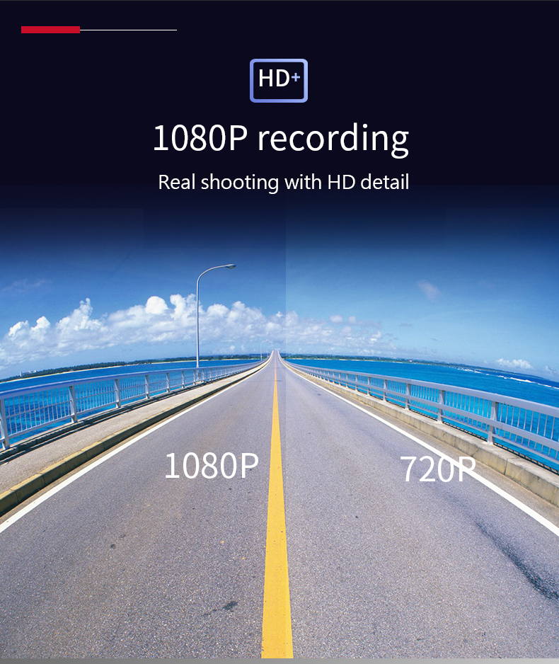Motion Detect 500mAH Vehicle Dash Cam Recorder 3inch IPS Screen