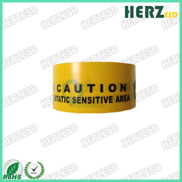 ESD PVC / PE Antistatic Adhesive Warning Tape With Yellow Color And Black