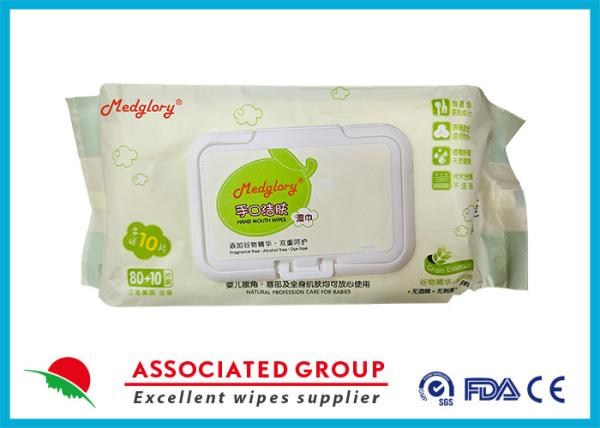 Natural Degradable Baby Hand Mouth Wipes With Cereal Essence / Professional Care