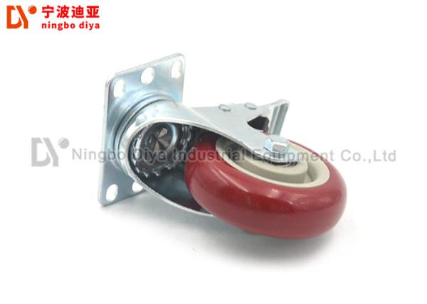 Buy cheap Polyurethane Red Rubber Caster Wheels , 3 Inch Solid Caster Wheels from wholesalers