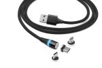 3A 5A 3 In 1 Braided Charging Cable LED Magnetic USB Type C Fast Charging