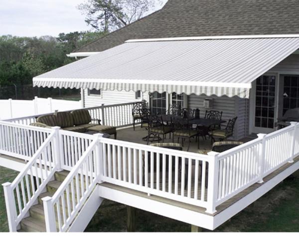 Balcony Aluminium Waterproof Retractable Awning With Rain Channel Half Box On The Top