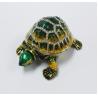 Buy cheap Lucky jeweled trinket boxes green turtle trinket box metal turtle jewelry box from wholesalers
