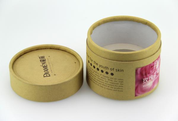 Quality Eco Friendly Brown Kraft Paper Cans Packaging With Sponge For Cosmetics for sale