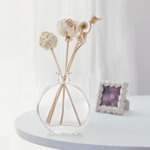 Buy cheap MSDS 55ml Round Reed Diffuser Bottle Clear DIY Replacement from wholesalers