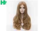 Brown No Bangs Synthetic Water Wave Long Hair Wigs For African Women