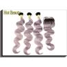 Buy cheap Body Wave Human Hair Lace Closure Grey Color 4 Inch By 4 Inch Lace Size Swiss Lace Free Part from wholesalers
