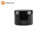 Black Ribbed Type Cosmetic Bottle Flip Cap Neck Size 18 / 20 / 24mm