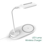 15W Fast Wireless Charger Qi Charging Station LED Adjustable Table Lamp For