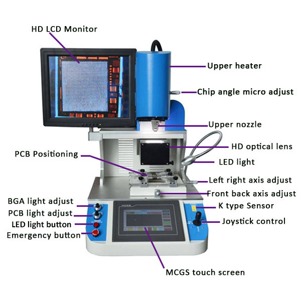 50*50mm Automatic BGA Rework Station 2600W WDS 700 IC Repairing Machine