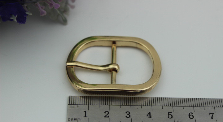 Shoes hardware accessories zinc alloy 29 mm shiny gold oval shape metal pin buckles for belt