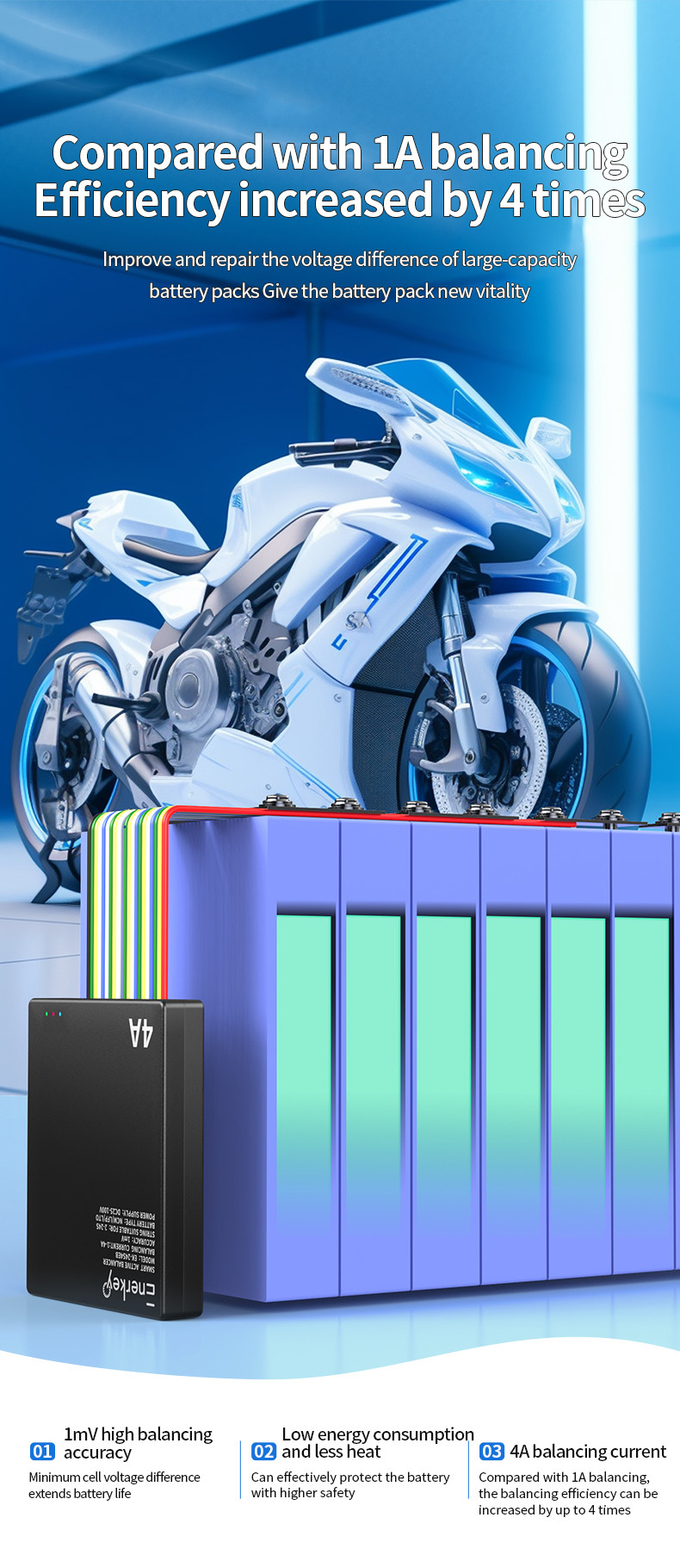Enerkey Li-ion Batteries Smart Active Balancer 1A-4A Adjustable 2S-24S Active Equalizer Balancer Lifepo4