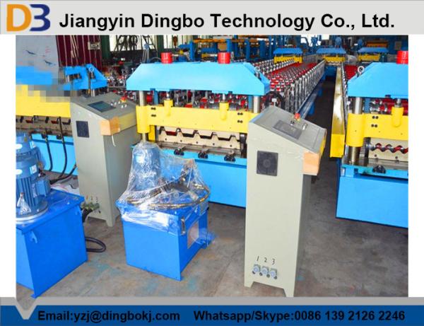 Quality Hydraulic Cutting Type 5.5kw Roof Panel Roll Forming Machinery for Metal Deck for sale
