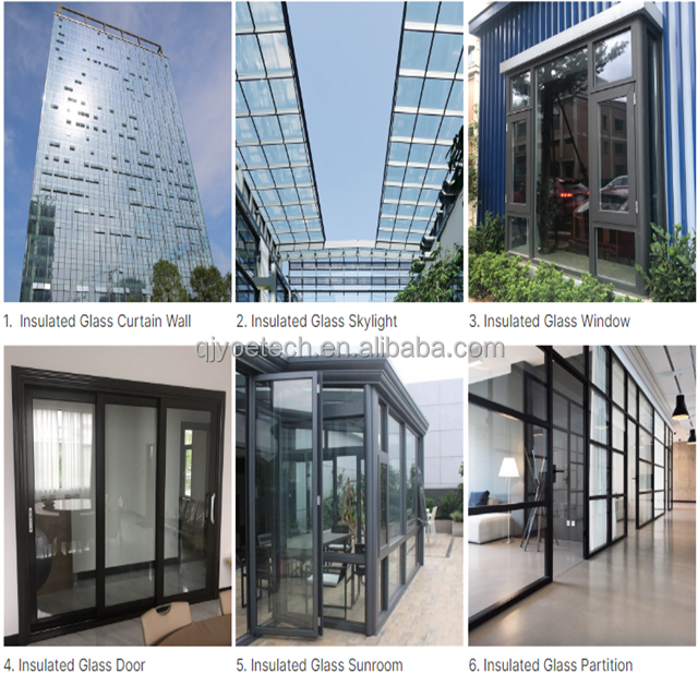 10 16A 10mm Argon Gas Filled Insulating Aluminium Double Structural Glazing Unit