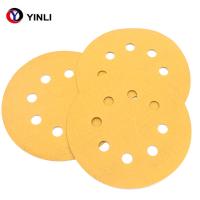 Buy cheap P60-P800 Dry schleifplatte Abrasive sanding paper gold yellow Sandpaper discs product