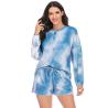 Buy cheap Fashion Tie Dye Pajamas Two Piece Set Sleepwear Long Sleeve And Shorts Ladies Loungewear from wholesalers