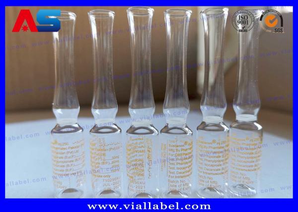 Buy cheap Custom Printing Injection Mini Clear Glass Ampoules 1ml 2ml 3ml 5ml 10ml 20ml from wholesalers
