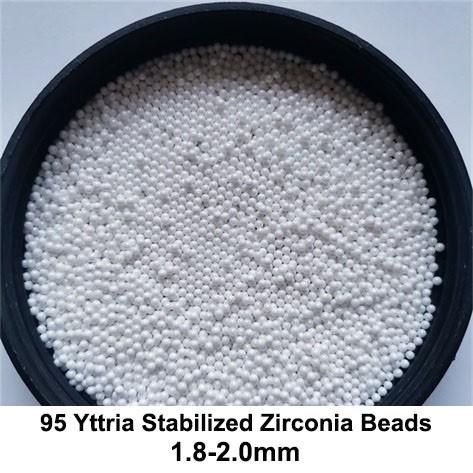95 Yttrium Stabilized Zirconia Beads Grinding Media 1.8-2.0mm 2.0-2.2mm High