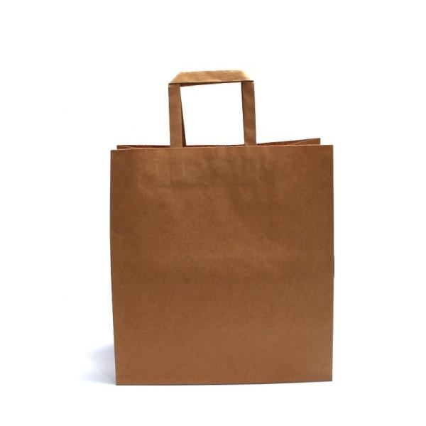 Buy cheap Biodegradable Kraft Paper Bag With Handles Embossing / Stamping / Varnishing Printing from wholesalers