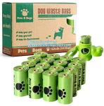 Disposable Compostable Dog Poop Bag For Pet Cleaning, Earth-Friendly Leak-Proof