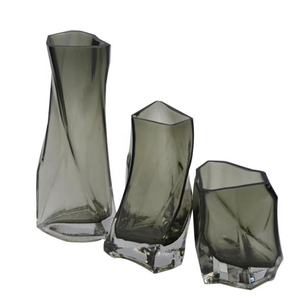 Buy cheap 3 Size Warped Grey Color Tall Centerpiece Vases from wholesalers