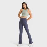 Flared Leg Pocket Yoga Pants Women High Wasit Leggings With Hidden Pocket