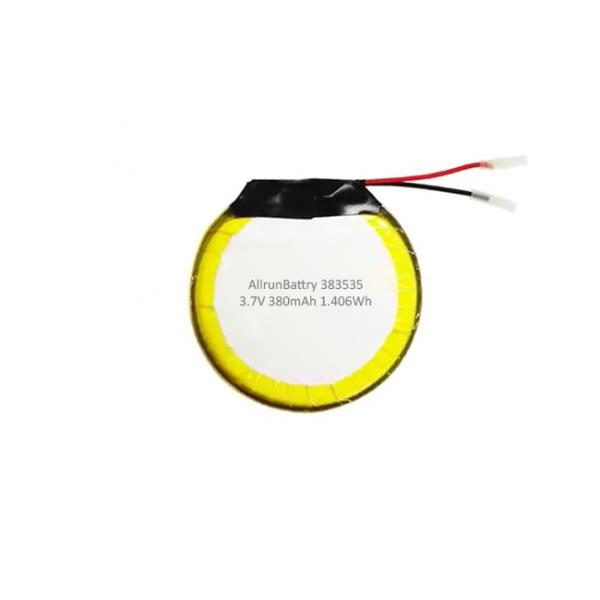 Buy cheap Custom 3.7 V 380mAh LiPo Battery Round Rechargeable Battery Lithium Polymer from wholesalers