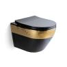 Buy cheap Electroplated Black Gold Ceramic Wall Hanging Toilet Rimless from wholesalers