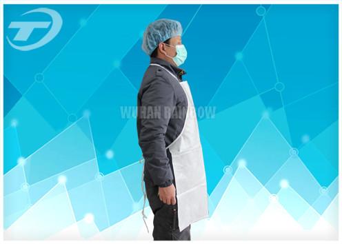 Buy cheap White Plastic Aprons Disposable PE Coated SPP Fabirc 70 X 120cm from wholesalers