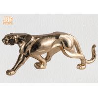 Buy cheap 130cm Leopard Sculpture Decor With Gold Leaf Finish Polyresin Animal Statue product