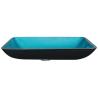 Buy cheap Tempered Glass Blue Rectangle Vessel Sink 560 * 360 * 110mm With Faucet from wholesalers