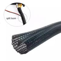 Buy cheap Flame Retardant PET Braided Sleeve Self Closing Split Wrap Sleeving product