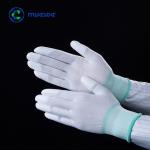 High Density White Polyester Cleanroom Gloves Carbon Fiber ESD Gloves Industrial