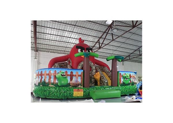Buy cheap Red Coconut Tree Inflatable Fun City With Slide Jumping Castle from wholesalers