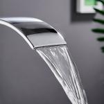SUS304 Waterfall Bathroom Sink Faucet In Chrome Gold Rose Gold