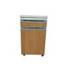 Buy cheap Aluminum Plate Structure Hospital Bedside Cabinet Table Wooden Color With Castors from wholesalers